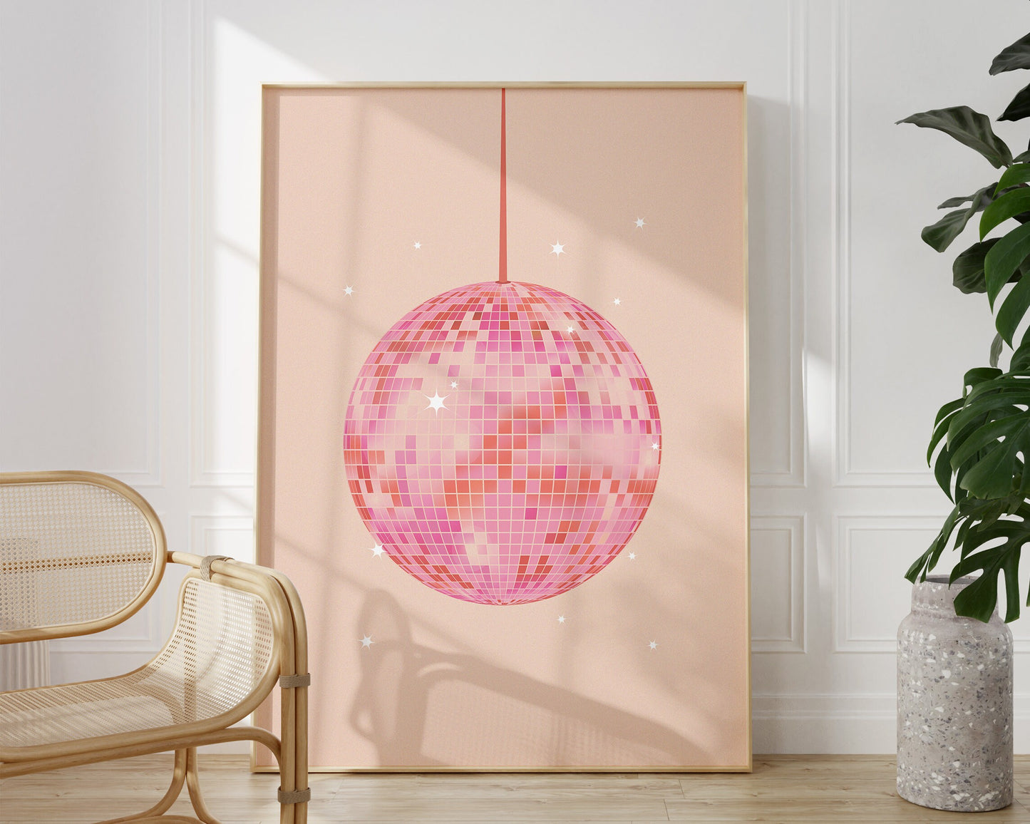 Pink Disco Ball Print