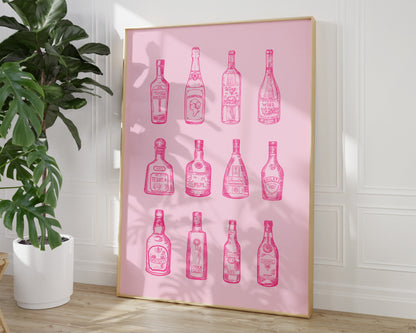 Pink Alcohol Bottles