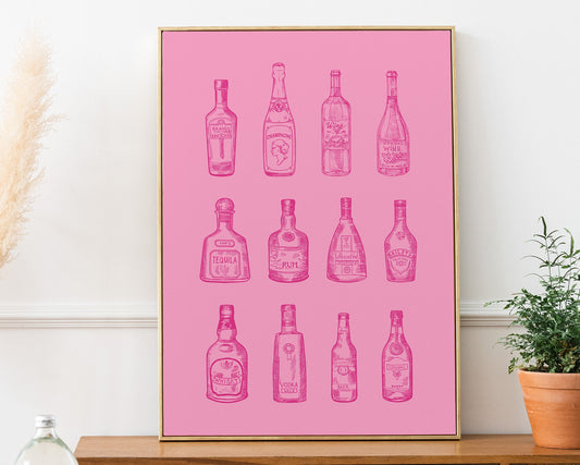 Preppy Pink Alcohol Bottles