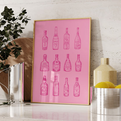 Preppy Pink Alcohol Bottles
