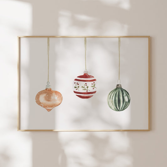 Christmas Watercolor Ornaments