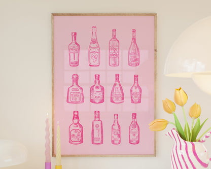 Pink Alcohol Bottles