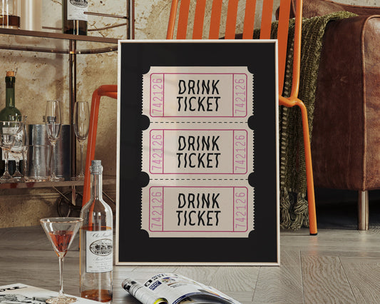 Retro Drink Ticket Stub