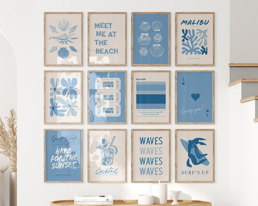 Blue Surf Coastal Beach Set