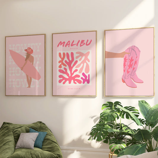 Coastal Cowgirl Wall Art Set