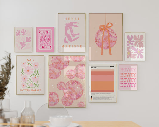 Pink and Orange Wall Art Set