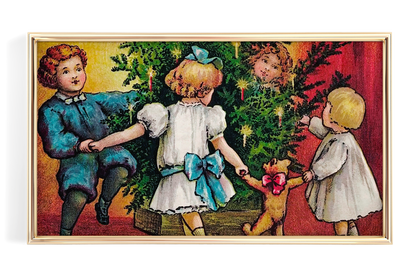 Kids Dancing Around the Christmas Tree
