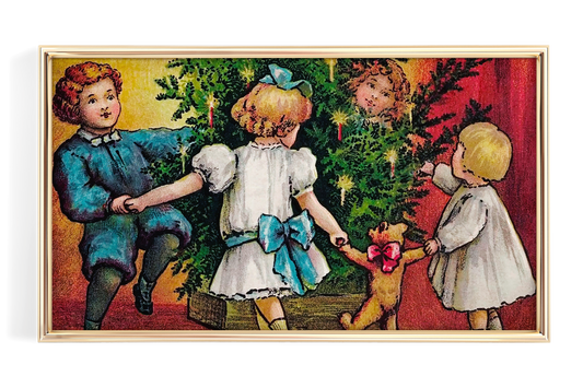 Kids Dancing Around the Christmas Tree