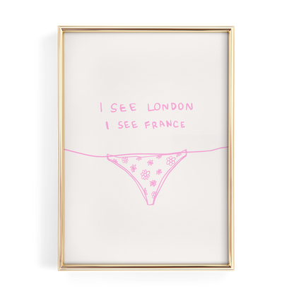 Pink I See London I See France Bathroom Print