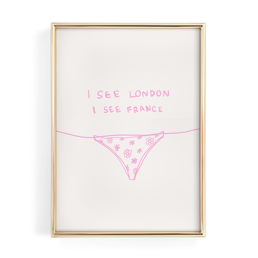 Pink I See London I See France Bathroom Print