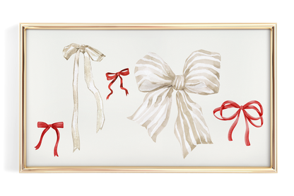 Red and Cream Coquette Bows