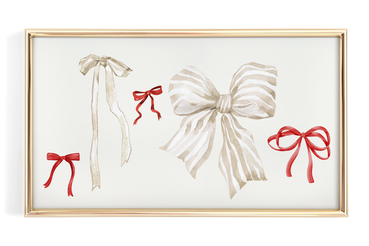 Red and Cream Coquette Bows