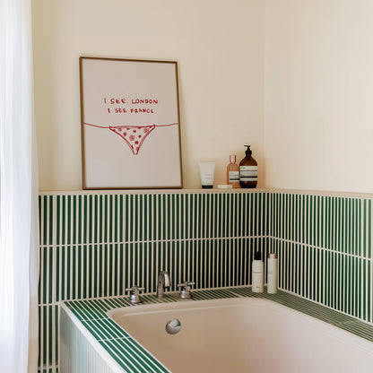 Red I See London I See France Bathroom Print