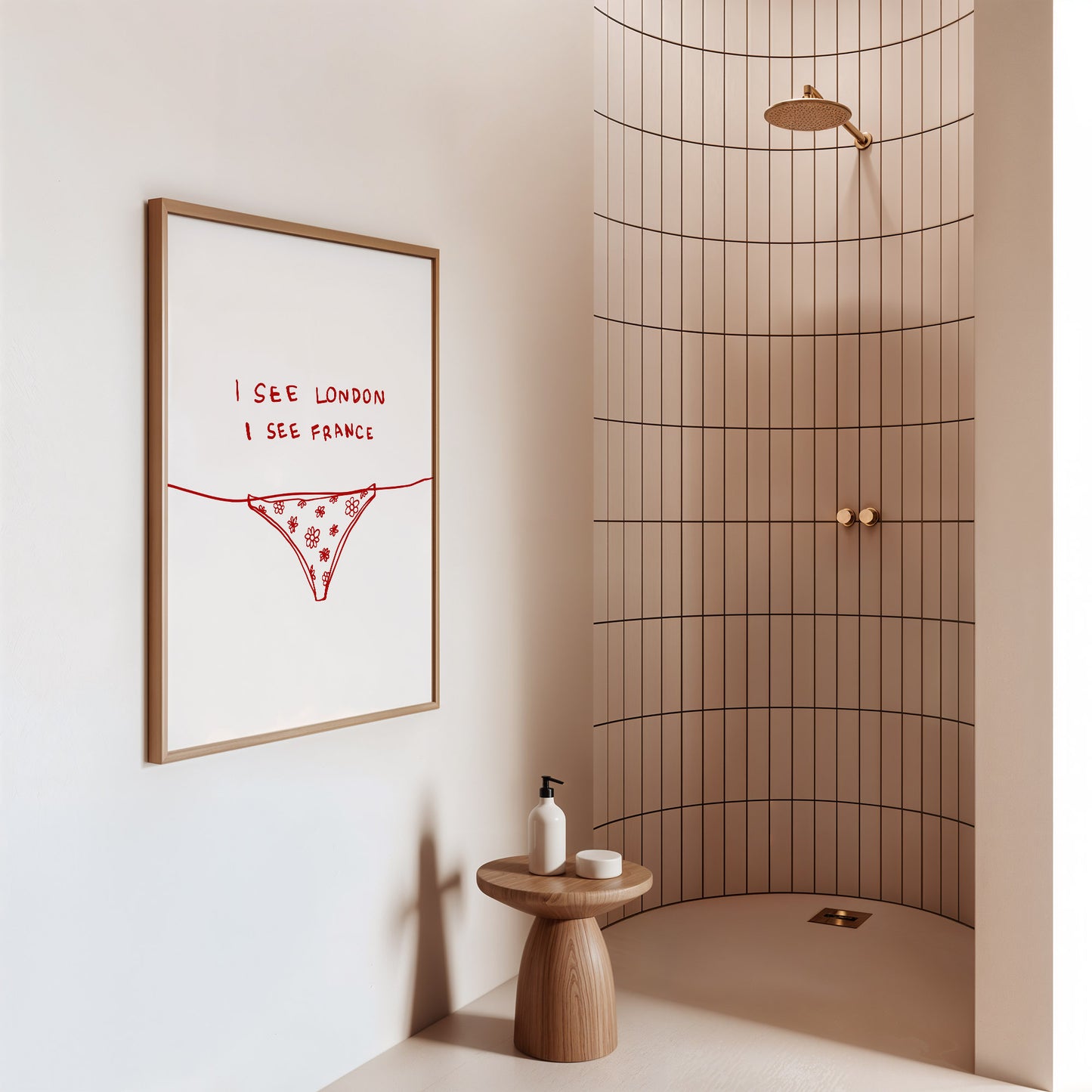 Red I See London I See France Bathroom Print