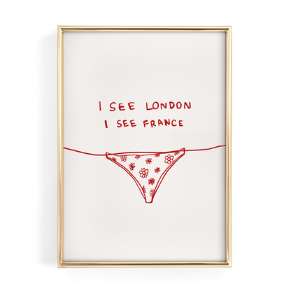 Red I See London I See France Bathroom Print