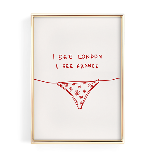 Red I See London I See France Bathroom Print