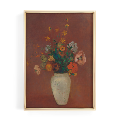 Flowers in White Vase