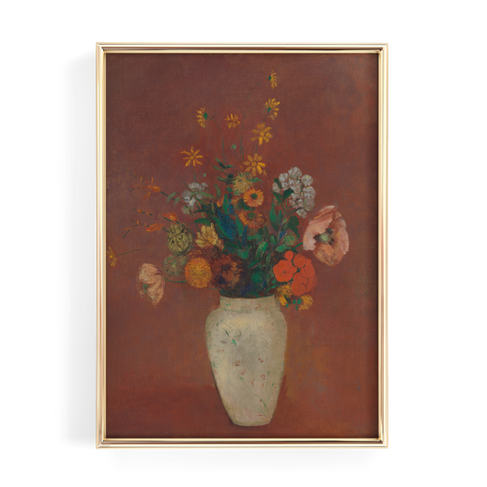 Flowers in White Vase