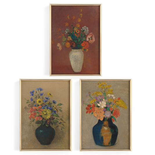 Redon Autumn Flower Prints Set