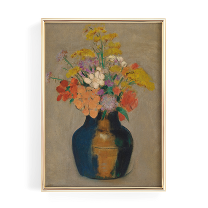Flowers in Blue Vase