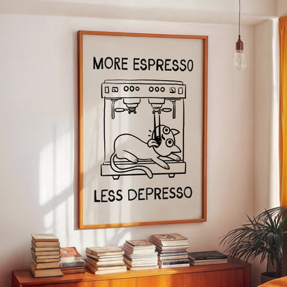 More Espresso Less Depresso Funny Cat Cafe