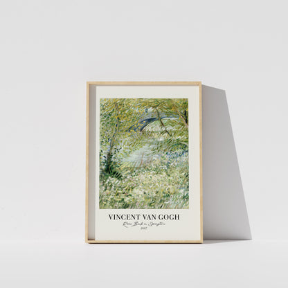 Vincent Van Gogh Wall Art Print | River Bank Painting | Springtime Green Decor