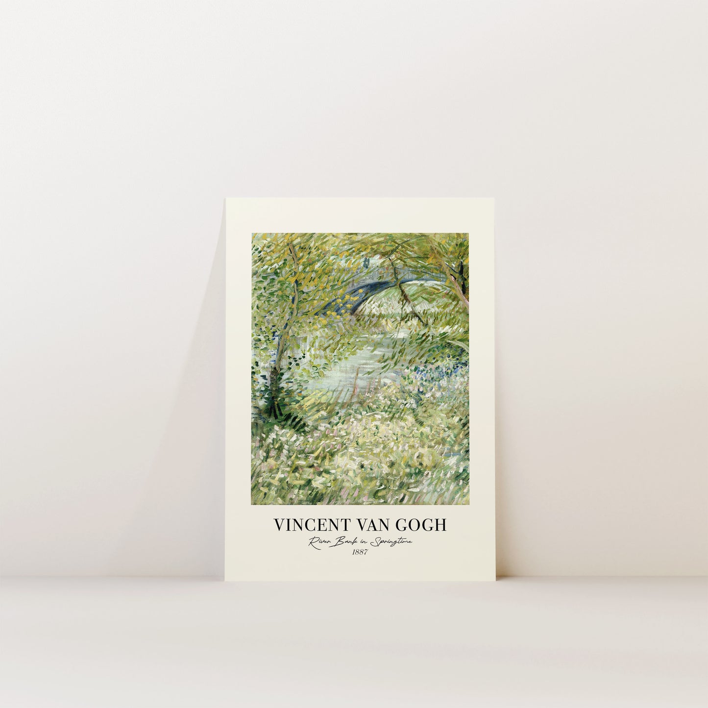 Vincent Van Gogh Wall Art Print | River Bank Painting | Springtime Green Decor