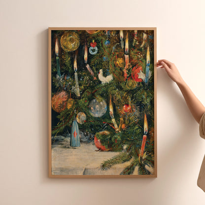 Vintage Christmas Tree Lights Painting