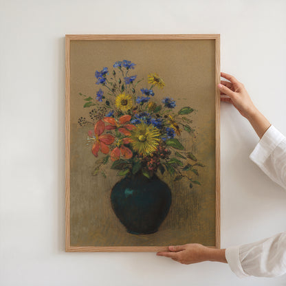 Flowers in Black Vase
