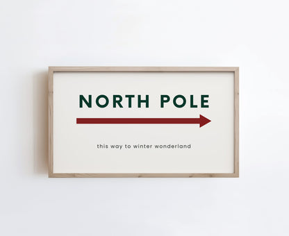 North Pole This Way Sign