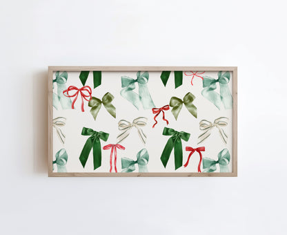 Green and Red Coquette Christmas Bows