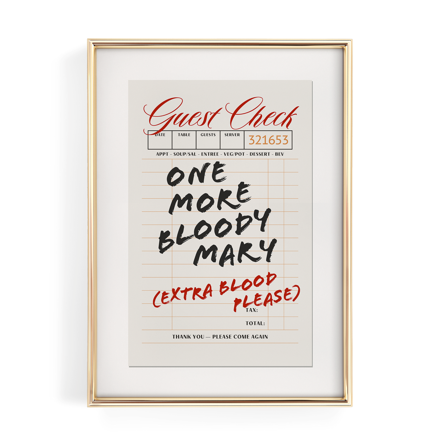 Bloody Mary Guest Check