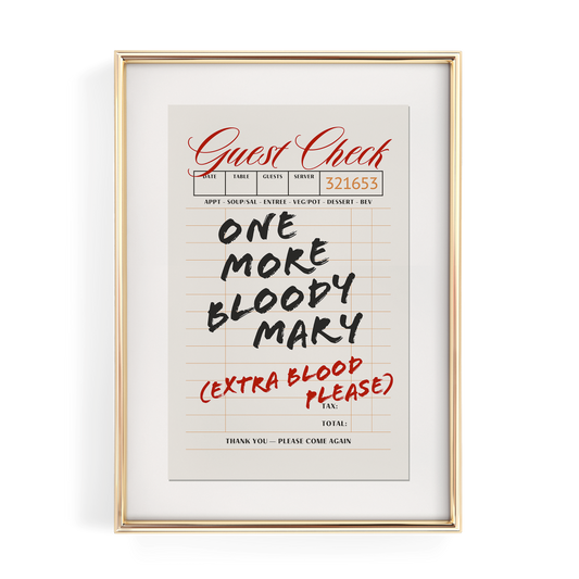 Bloody Mary Guest Check