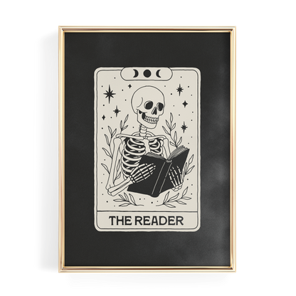Skeleton Reader Tarot Card