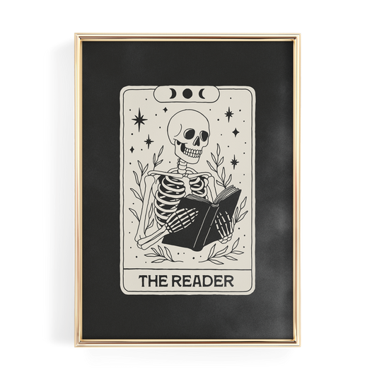 Skeleton Reader Tarot Card