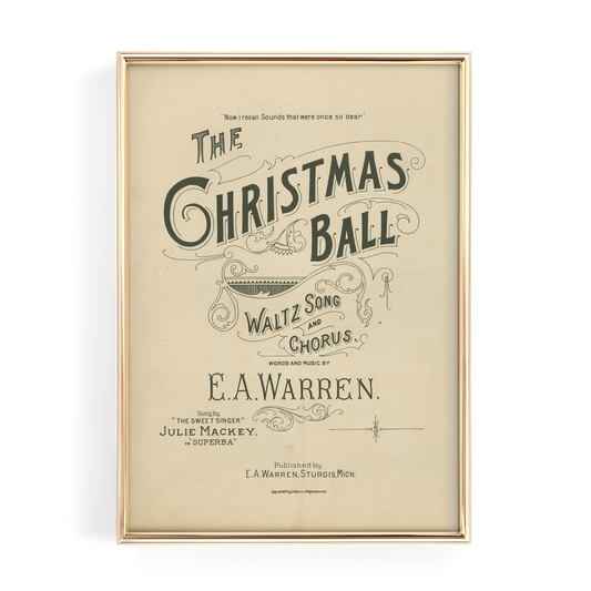 Vintage Christmas Ball Print
