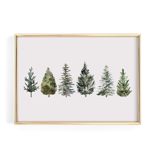 Watercolor Christmas Trees