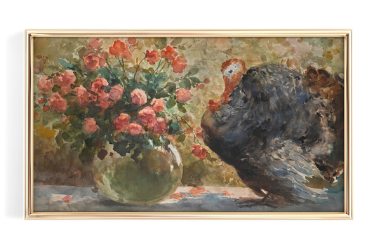 Turkey with Flowers Painting